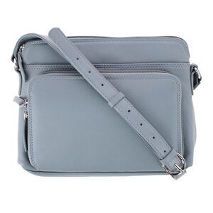 CTM Women's Leather Shoulder Bag Purse with Side Organizer